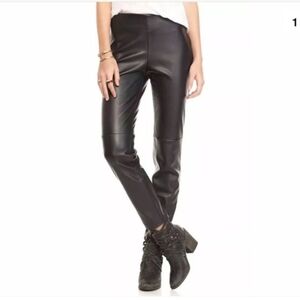 Free People Vegan Leather Pants Size 6 High Rise Ankle Zip EUC